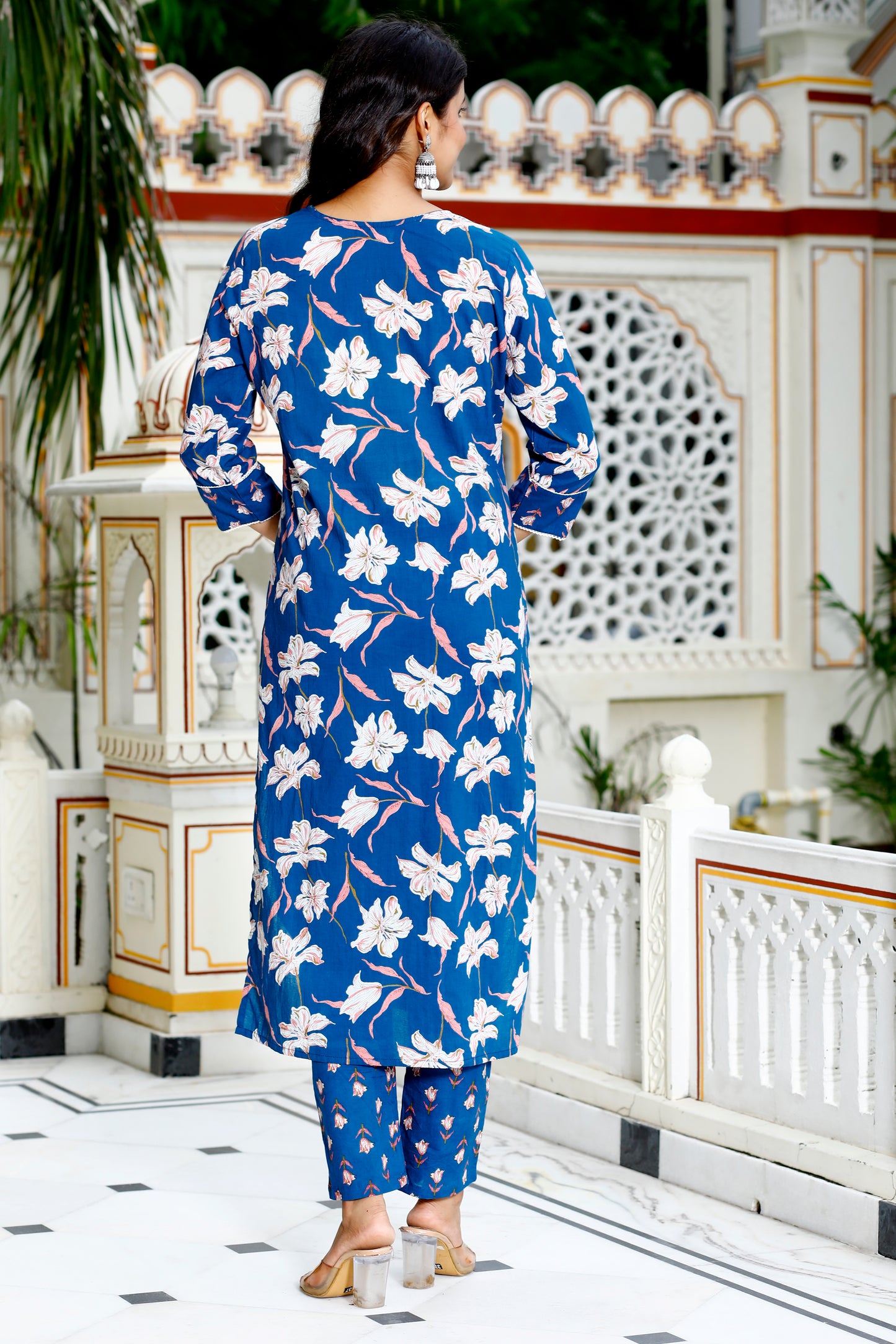 Blue Colour Designer Printed Kurta with Pant and Dupatta